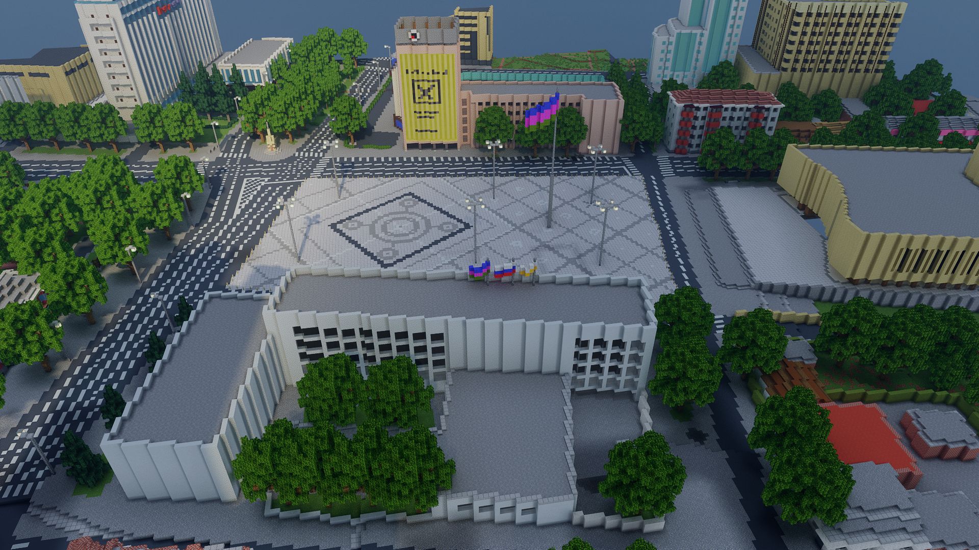 Краснодарская Театральная площадь в Minecraft | Источник: Pikabu