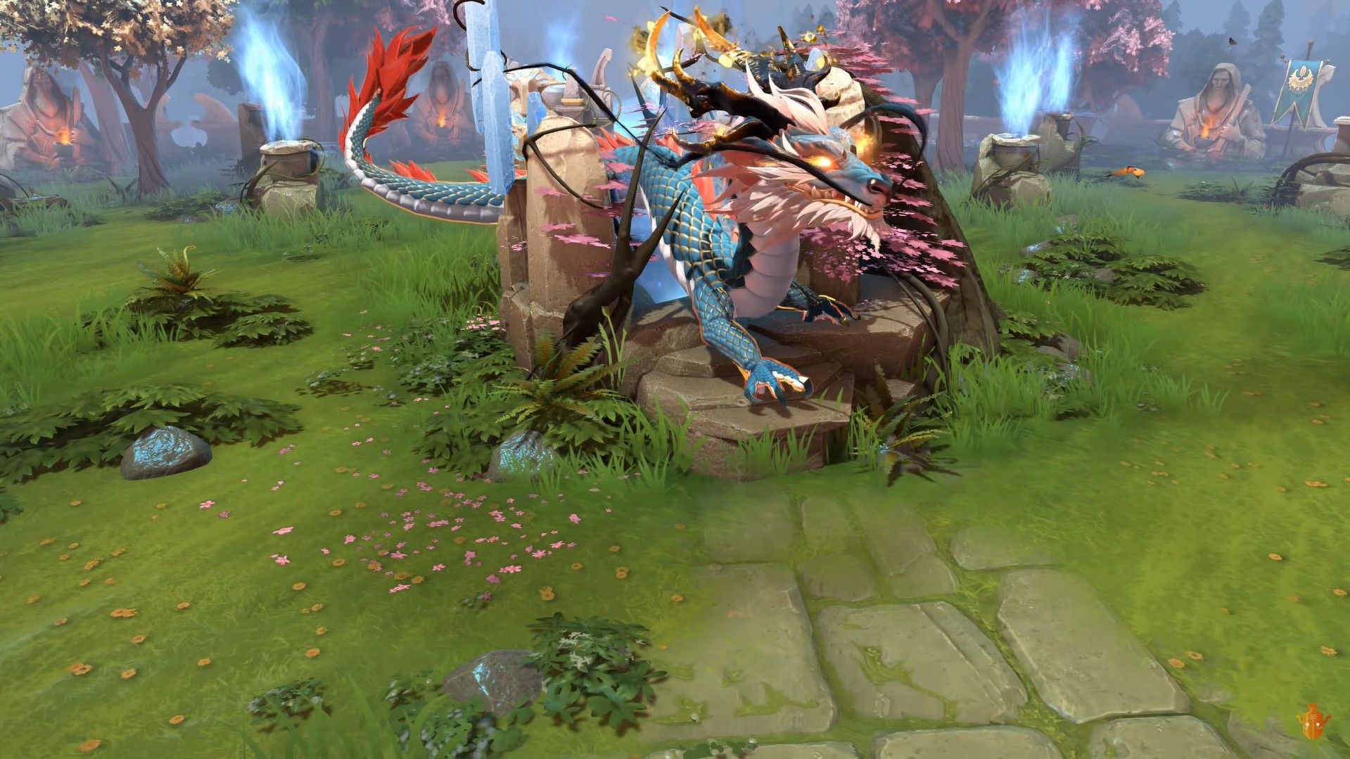 В Dota 2 появилась кастомизация трона с летающим китайским драконом ...