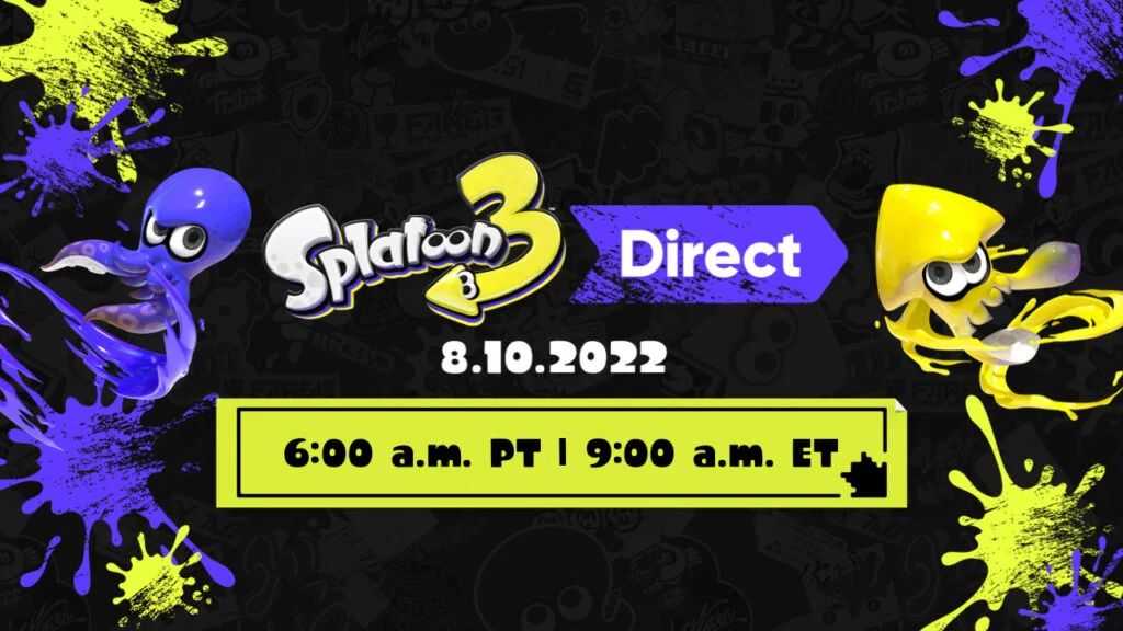 Анонс Nintendo Direct, посвященной Splatoon 3. Источник: Nintendo