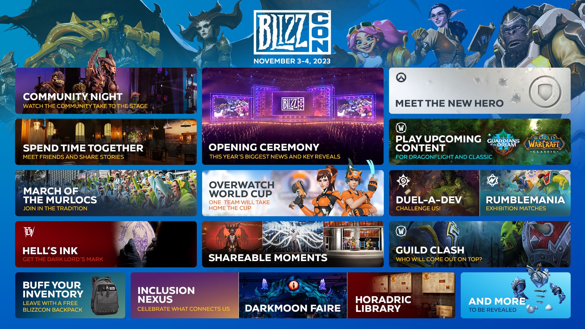 Предварительный список мероприятий на BlizzCon 2023