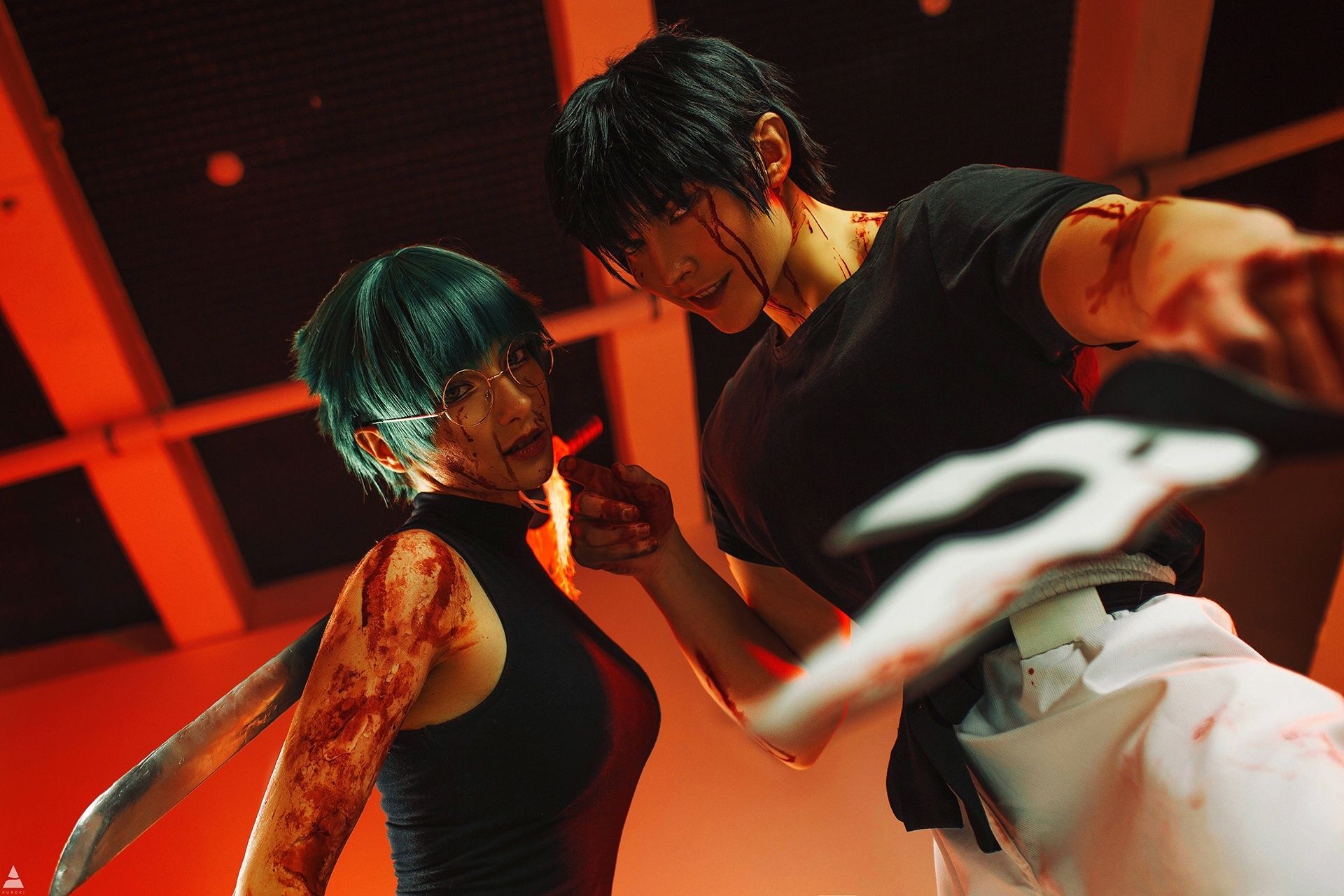Косплей на персонажей фильма «Магическая битва 0.». Косплееры: Azula и Hashi Artful. Фотограф: Tuturu.