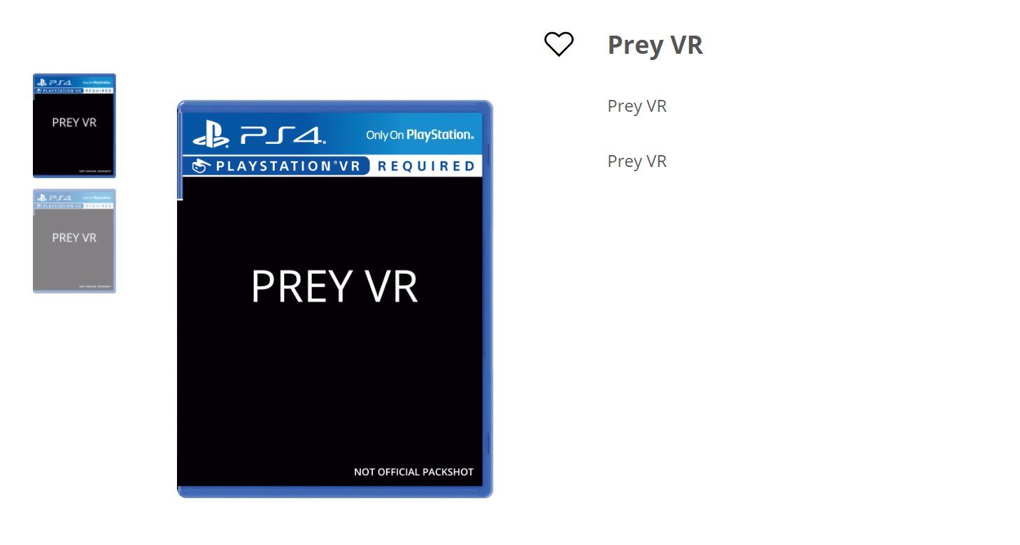 Страница Prey VR на ShopTo