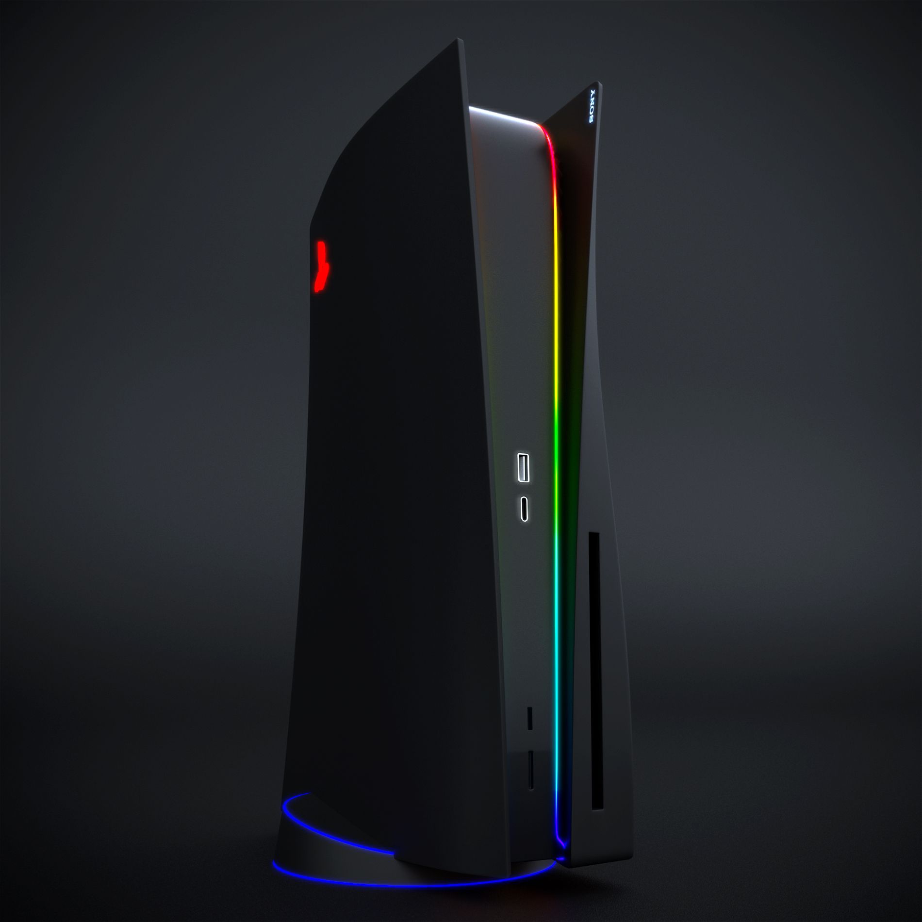 Чёрная PlayStation 5 с RGB-подсветкой | Источник: reddit.com/r/gaming