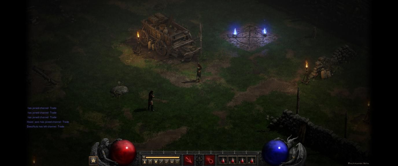 Виньетка при игре в Diablo II: Resurrection на ультрашироком мониторе
