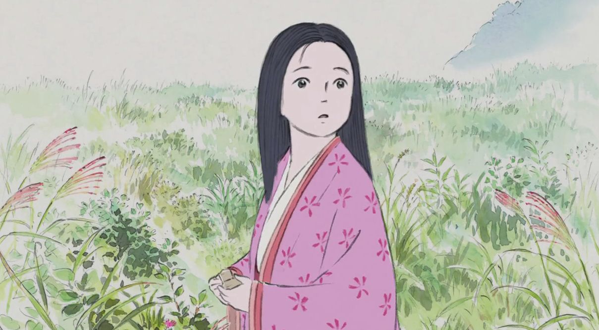 Кадр из аниме «Сказание о принцессе Кагуя»