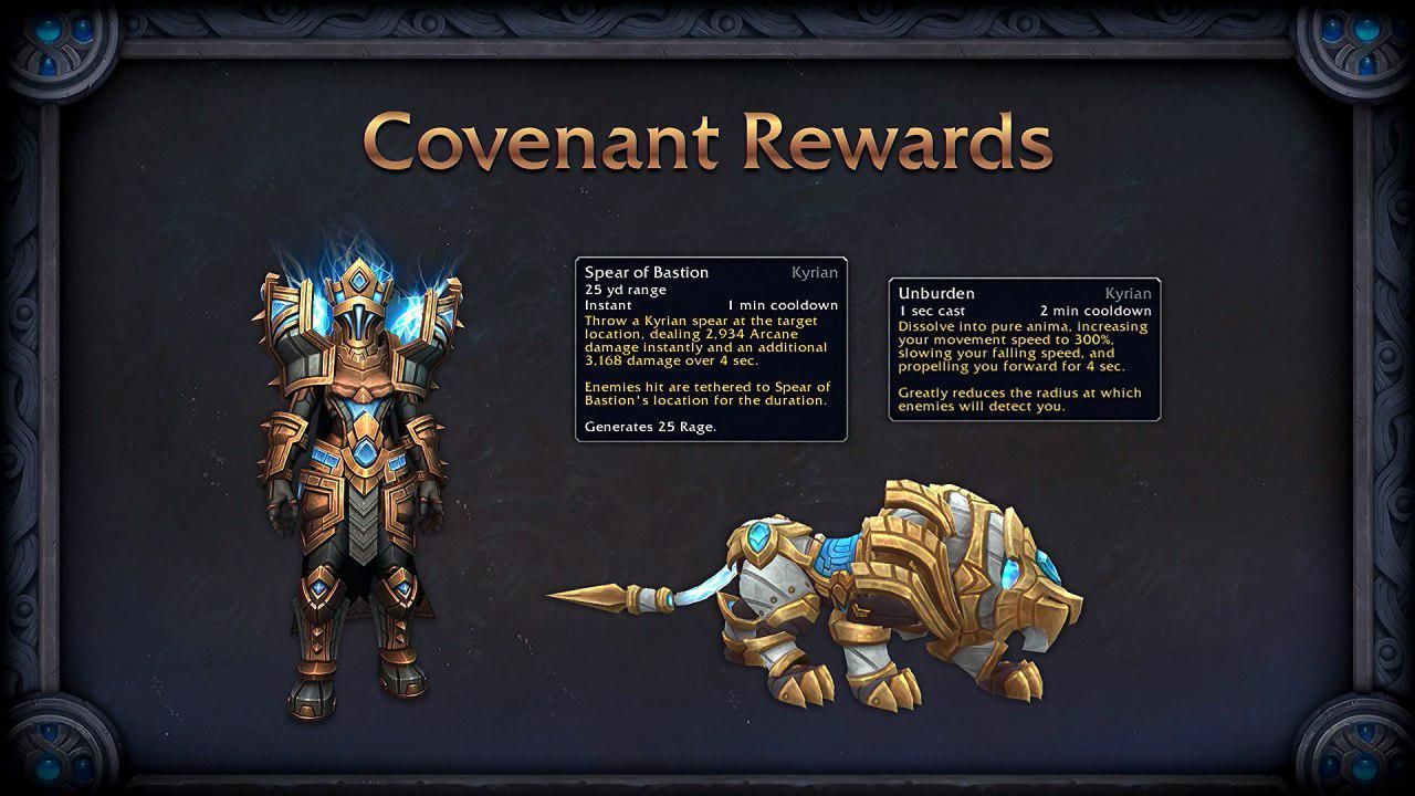 Способности ковенантов в World of Warcraft: Shadowlands. Источник: BlizzCon 2019