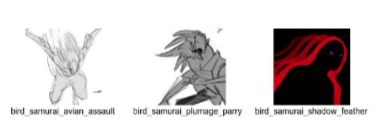 Наброски иконок способностей Bird Samurai, найденные датамайнерами