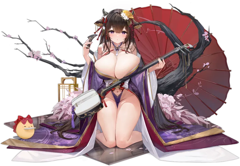 Кашино из Azur Lane. Скин Robust Floral Strings 