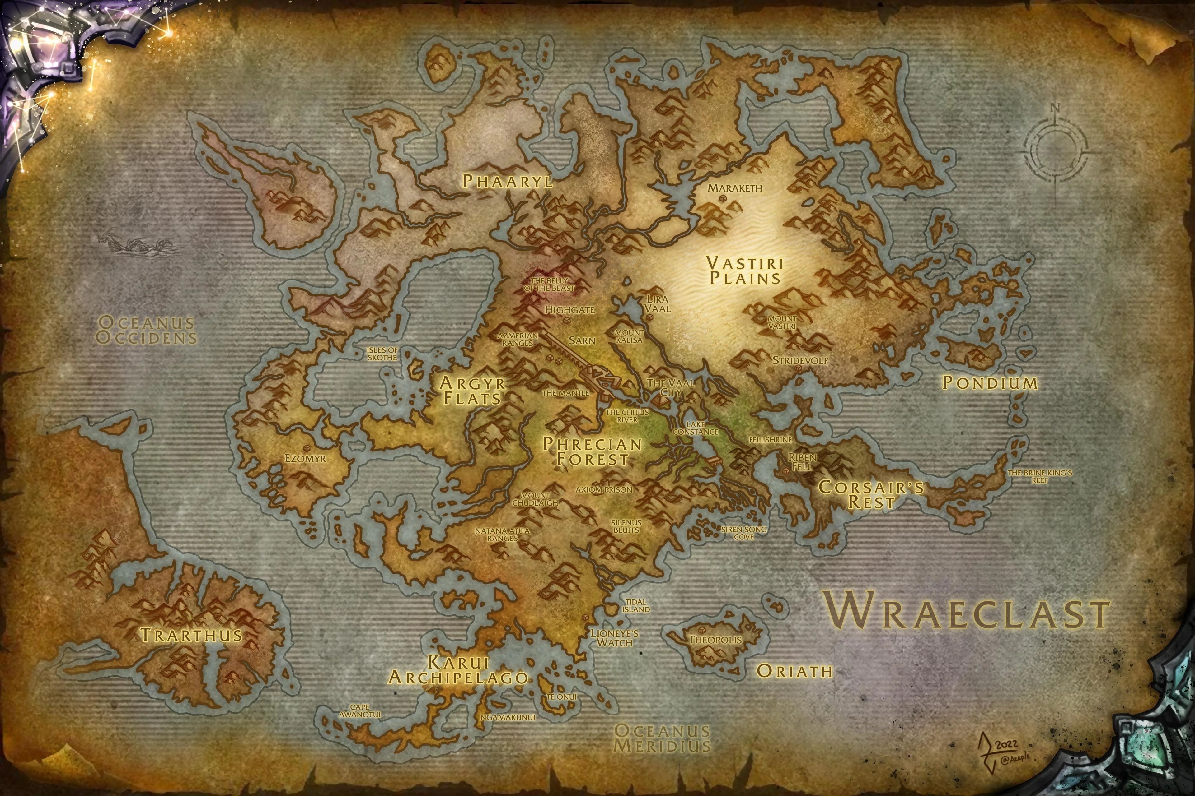 Карта Path of Exile в стиле карт World of Warcraft. Автор: Azapls. Источник: reddit