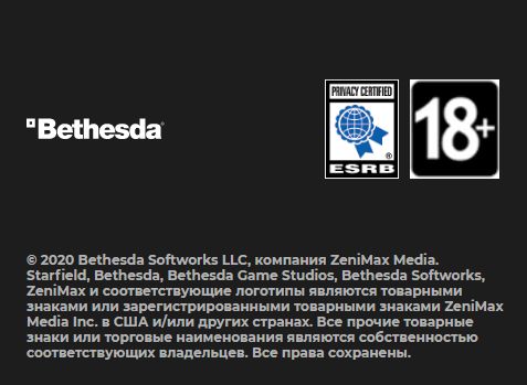 Российская версия страницы Starfield на сайте Bethesda