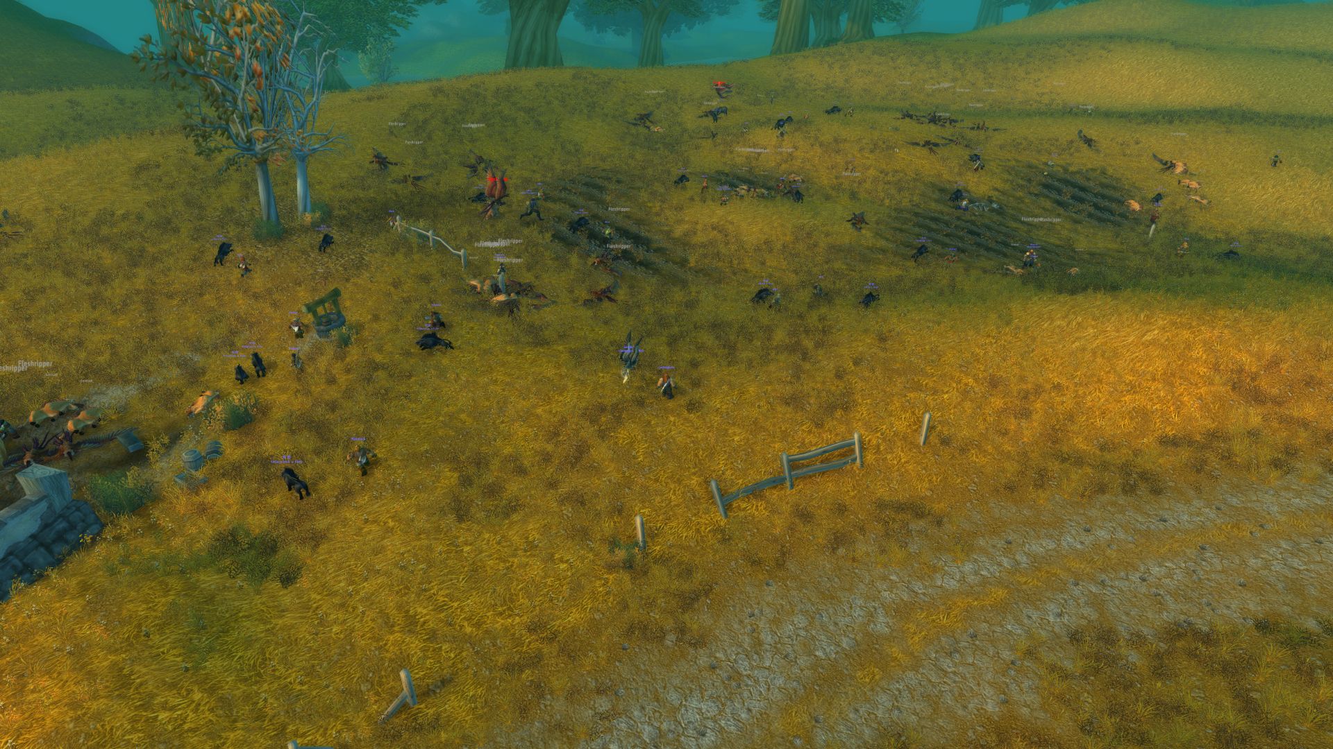 Пример локации в World of Warcraft, которую заполонили боты. Источник: reddit