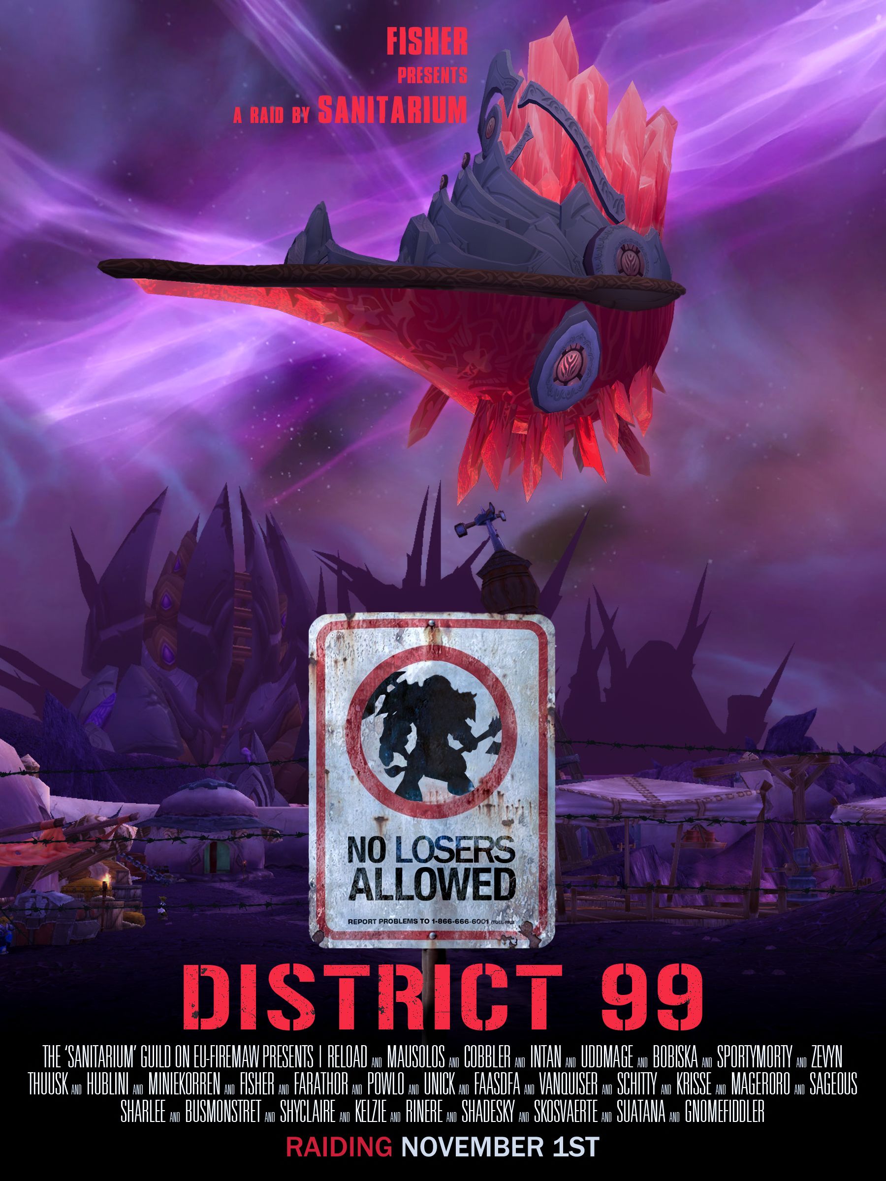 Пародия на постер фильма в World of Warcraft. Район № 9 / District 9 (2009). Источник: reddit