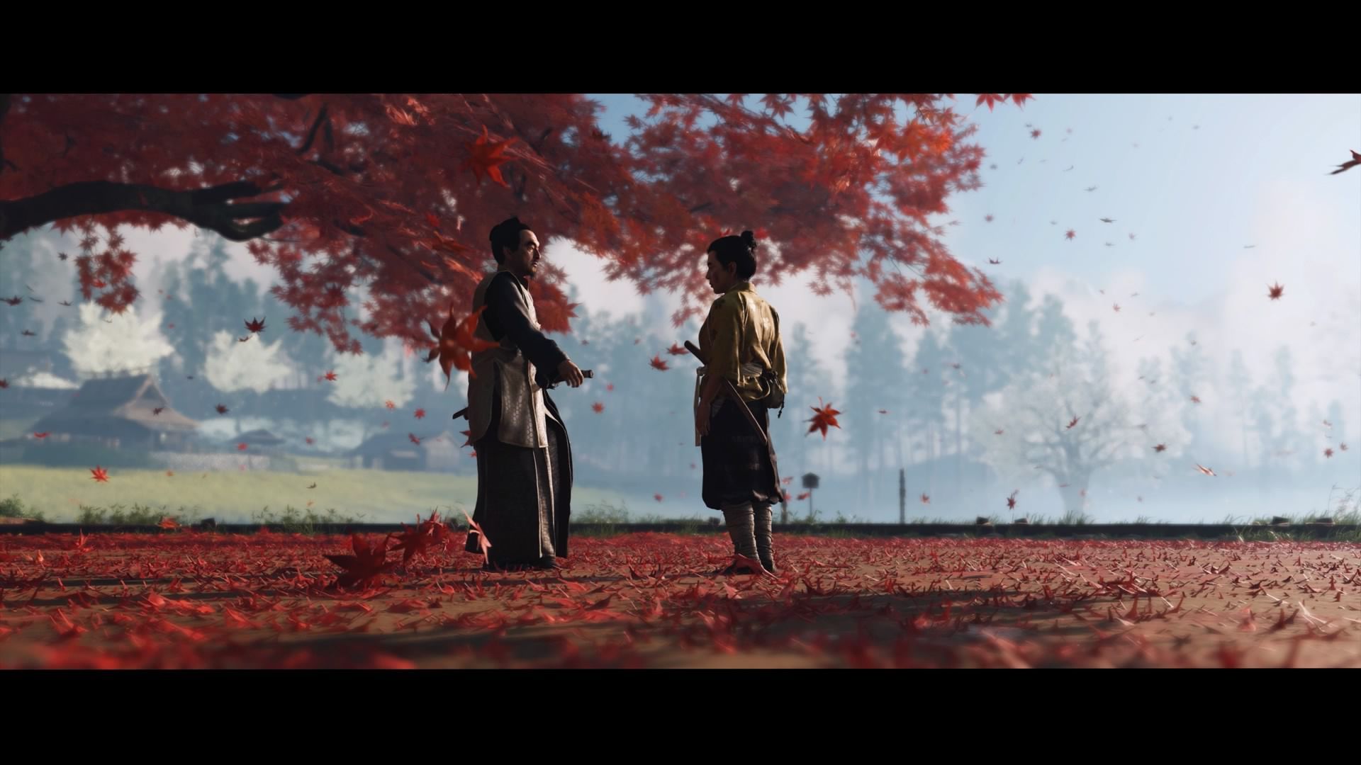 Во время флешбэков в детство Дзина показывается, как господин Симура обучал юного самурая 
