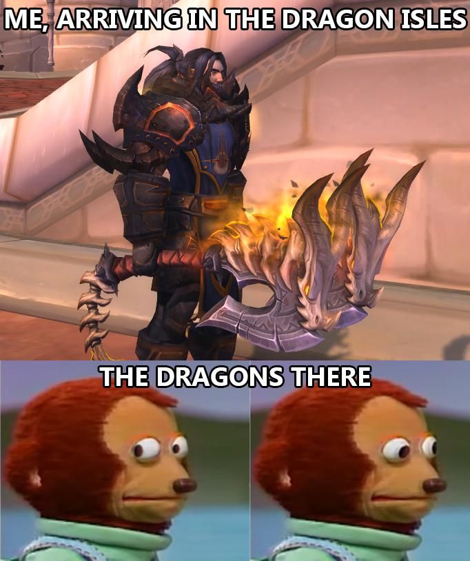 Мемы о дополнении Dragonflight для WoW.