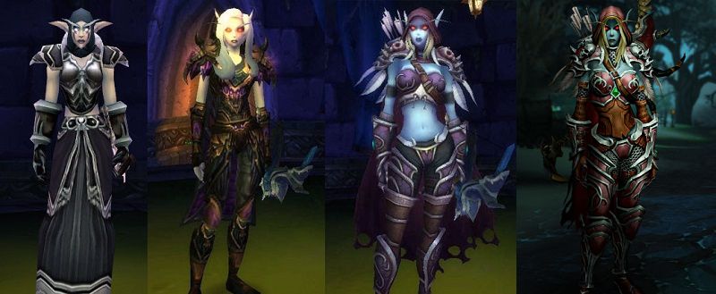 Модели Сильваны разных лет в World of Warcraft