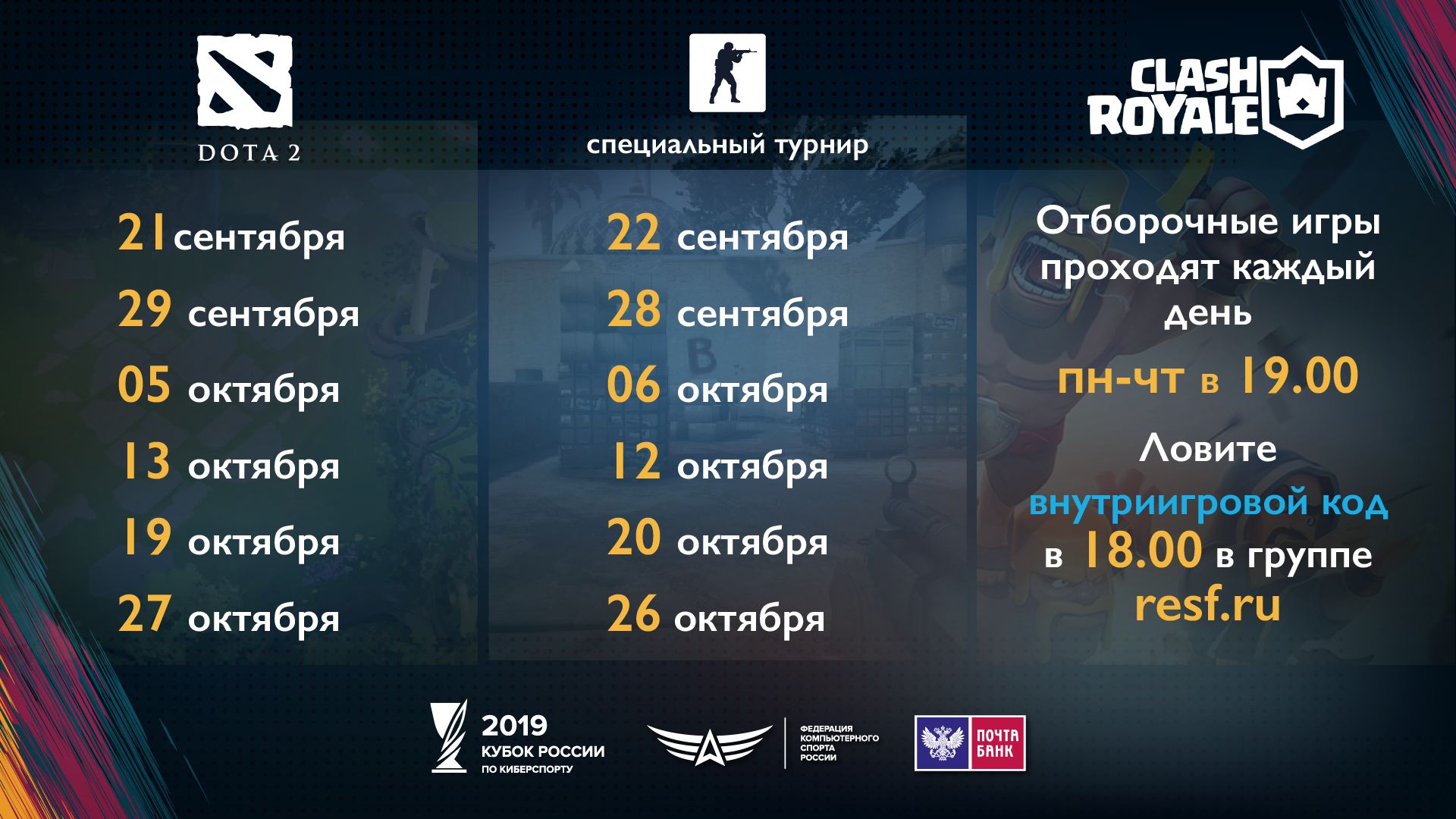 Полное расписание квалификаций Кубка России по киберспорту