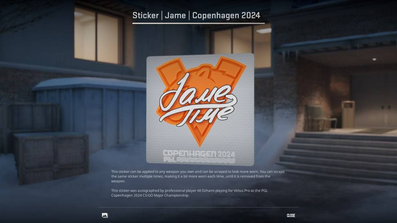Стикер Jame к PGL Major Copenhagen 2024 | Источник: Telegram Jame