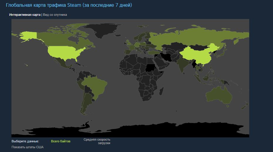 Статистика по загрузкам в Steam