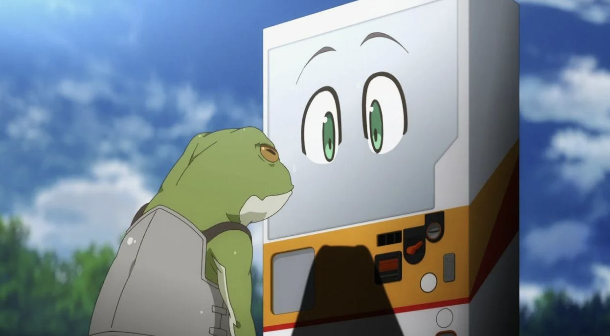 Кадр из аниме «Я переродился торговым автоматом и скитаюсь по лабиринту»