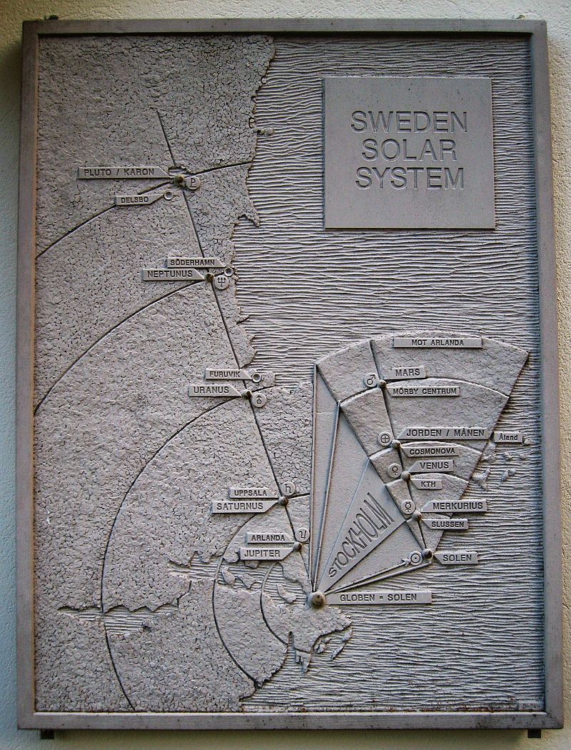 Модель Солнечной системы в Швеции.