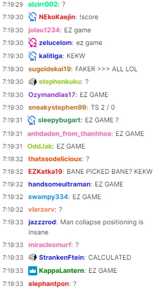 Битва &laquo;ez game&raquo; и &laquo;?&raquo; в чате Twitch 