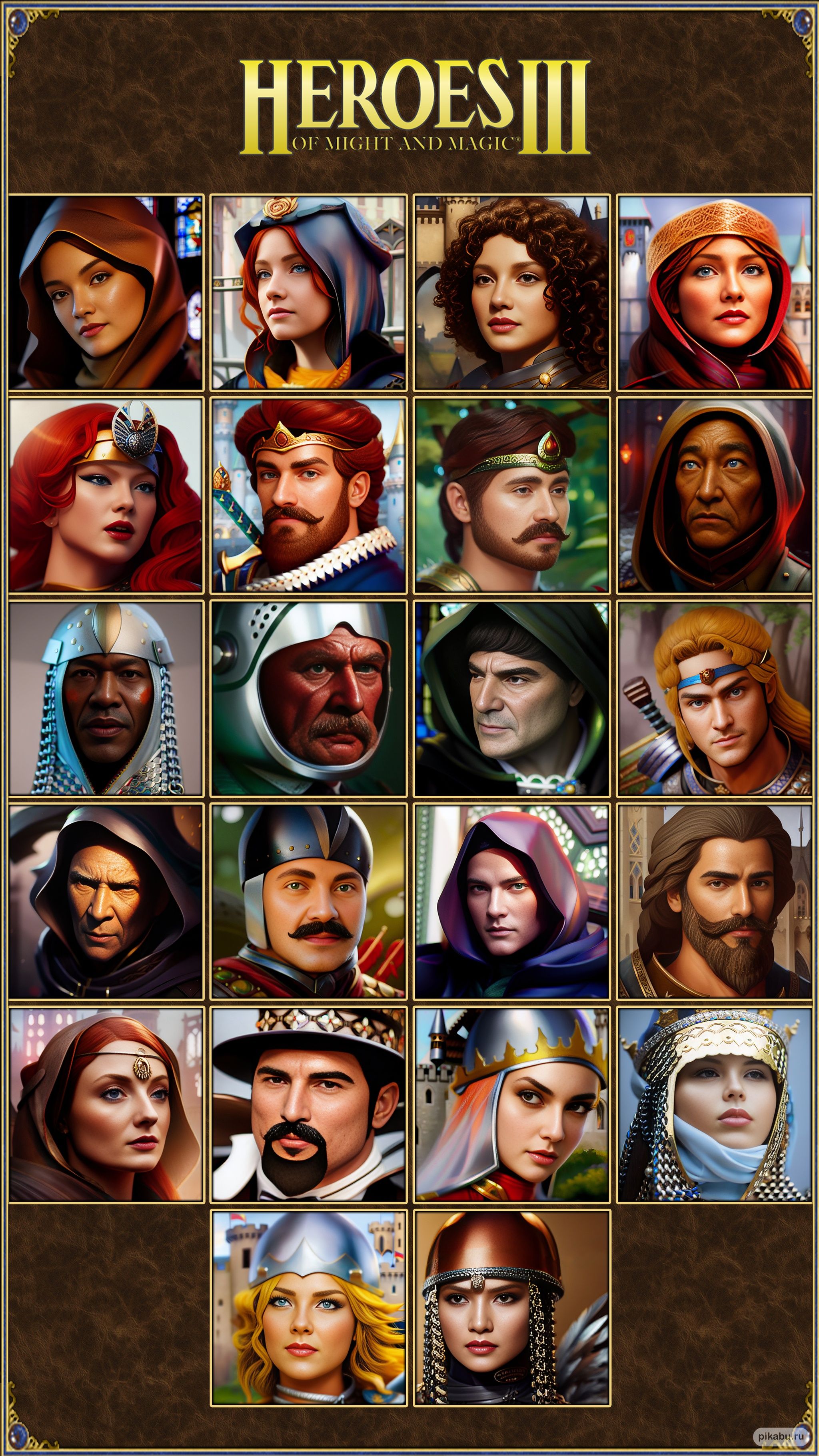 Портреты персонажей «Героев 3» в HD. Источник: Пикабу