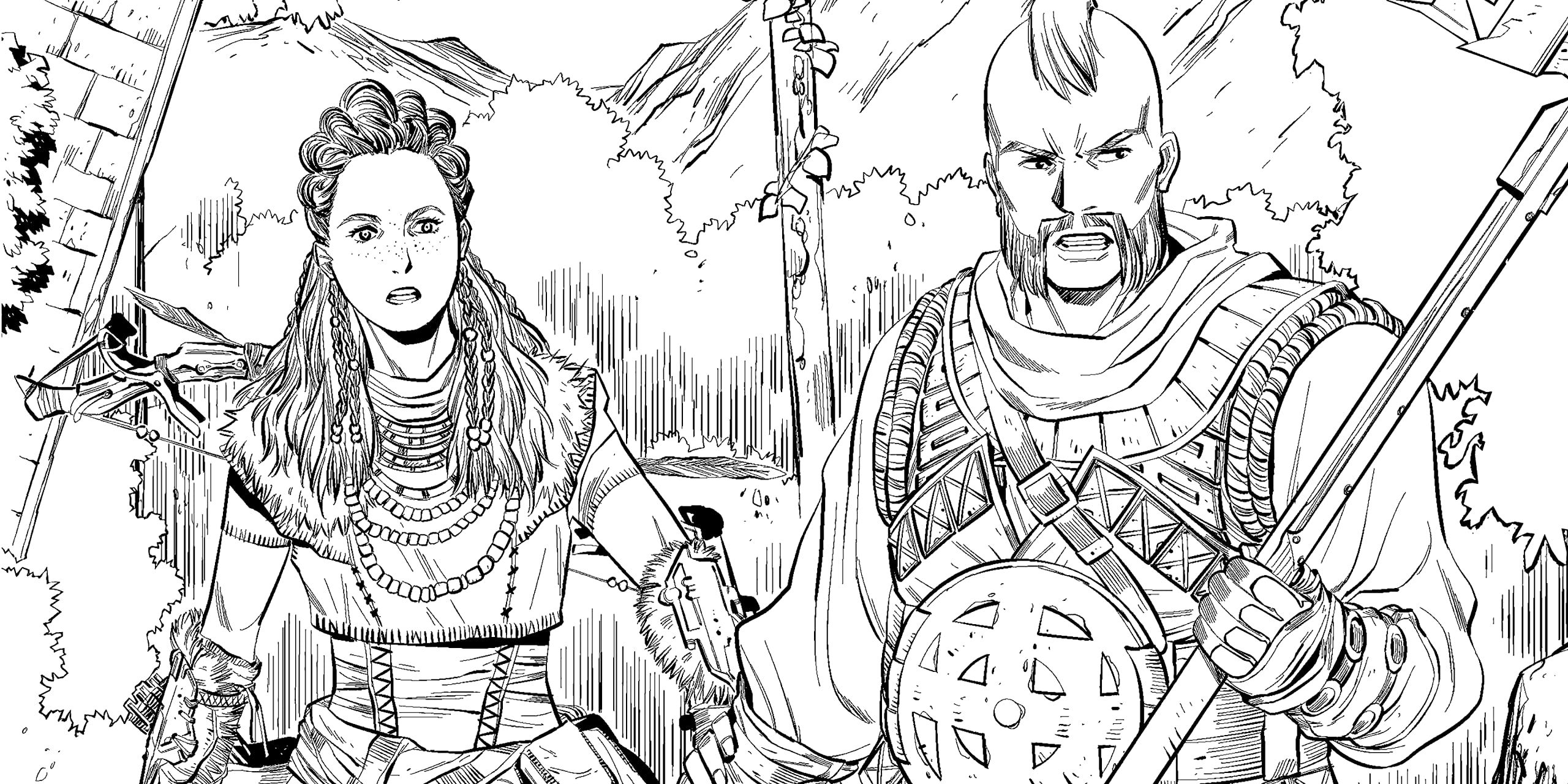 Раскраска Horizon Zero Dawn Coloring book