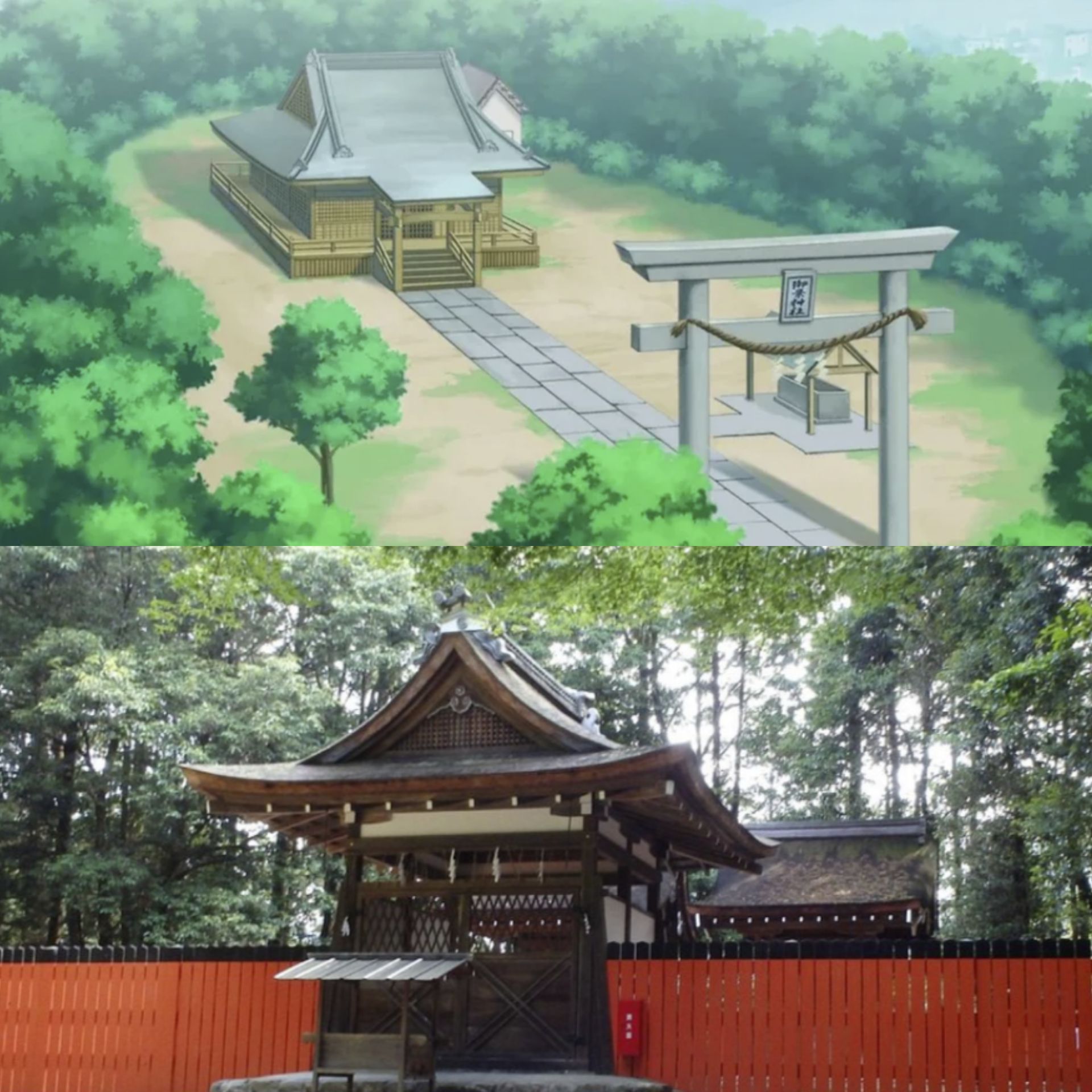 Храме Микагэ в аниме и реальности