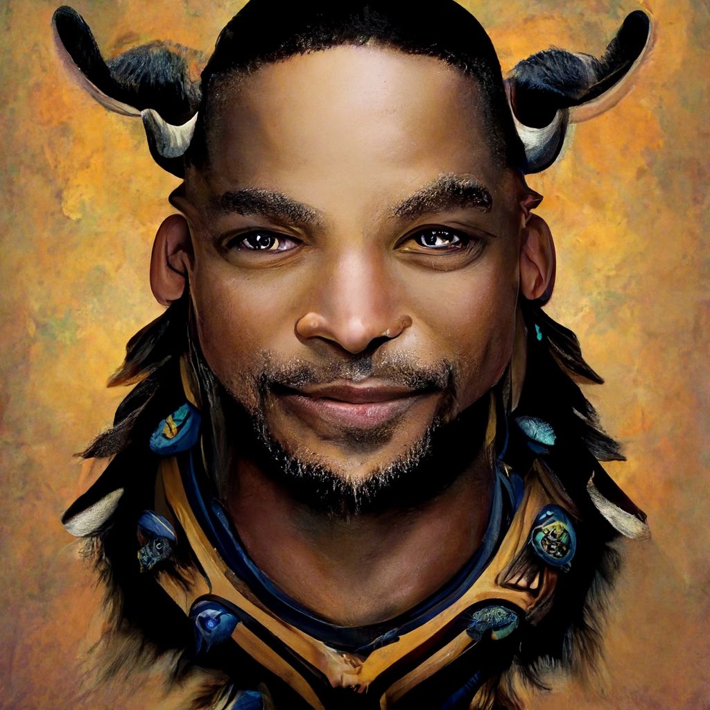 Уилл Смит из World of Warcraft. Изображение сгенерировано нейросетью Midjourney