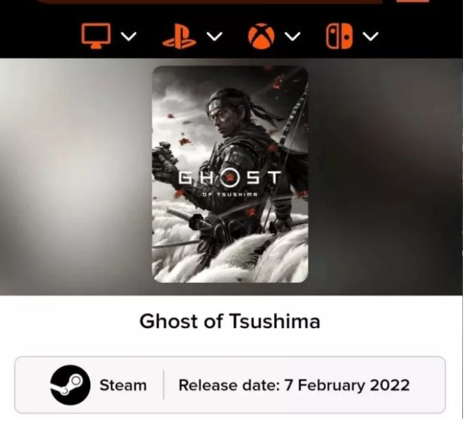 Слух &mdash; возможная дата релиза Ghost of Tsushima в Steam
