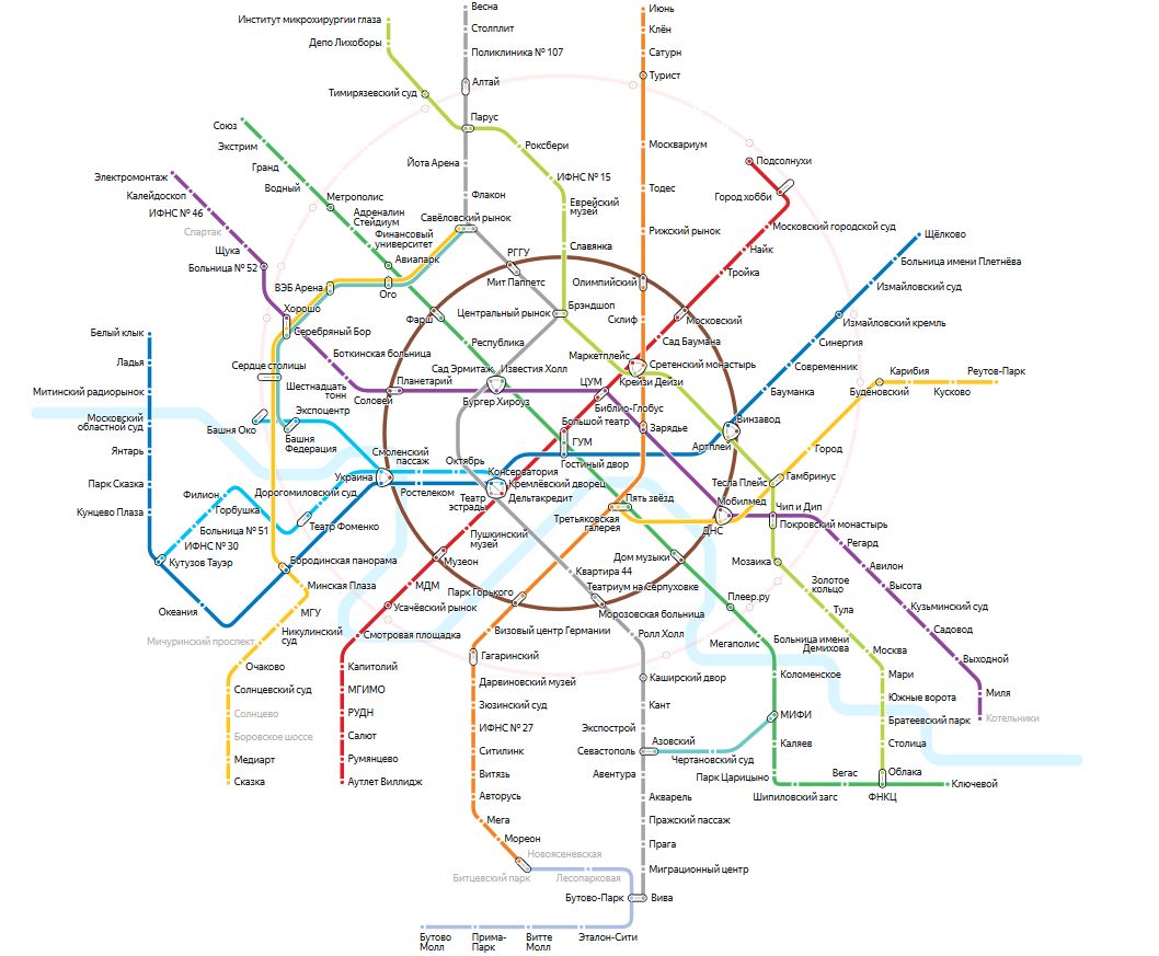 Самые популярные локации на каждой станции метро Москвы