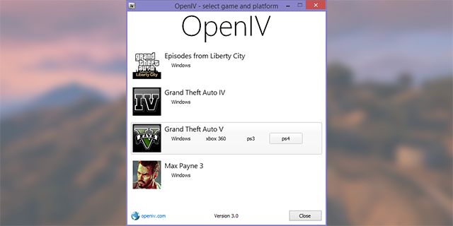 Стартовое окно OpenIV