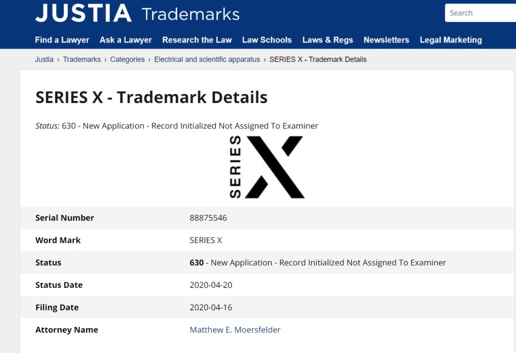 Логотип Xbox Series X | Источник: trademarks.justia.com