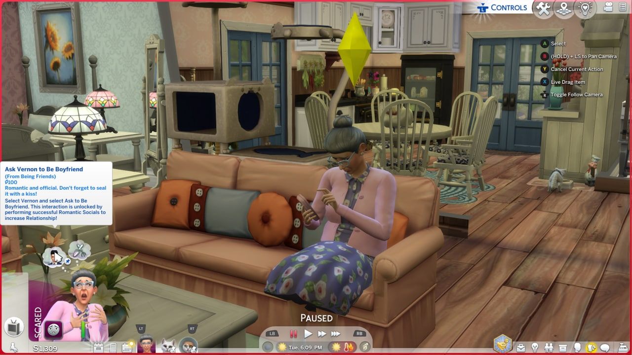 Пример бага с инцестом в The Sims 4 — мать хочет попросить сына стать её бойфрендом