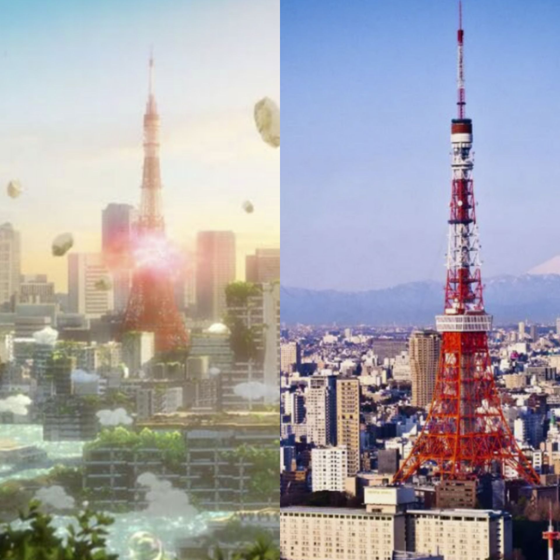 Токийская телебашня в аниме и реальности
