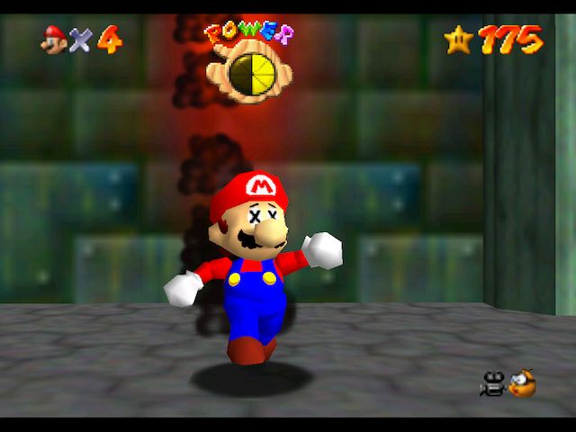 Изображение дыма в пропатченной версии Super Mario 64 | Источник: romhacking.net