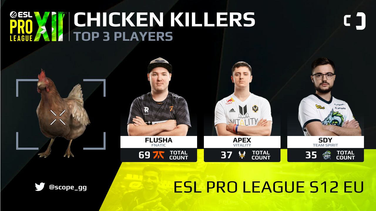 Flusha убил больше всех куриц на ESL Pro League Season 12