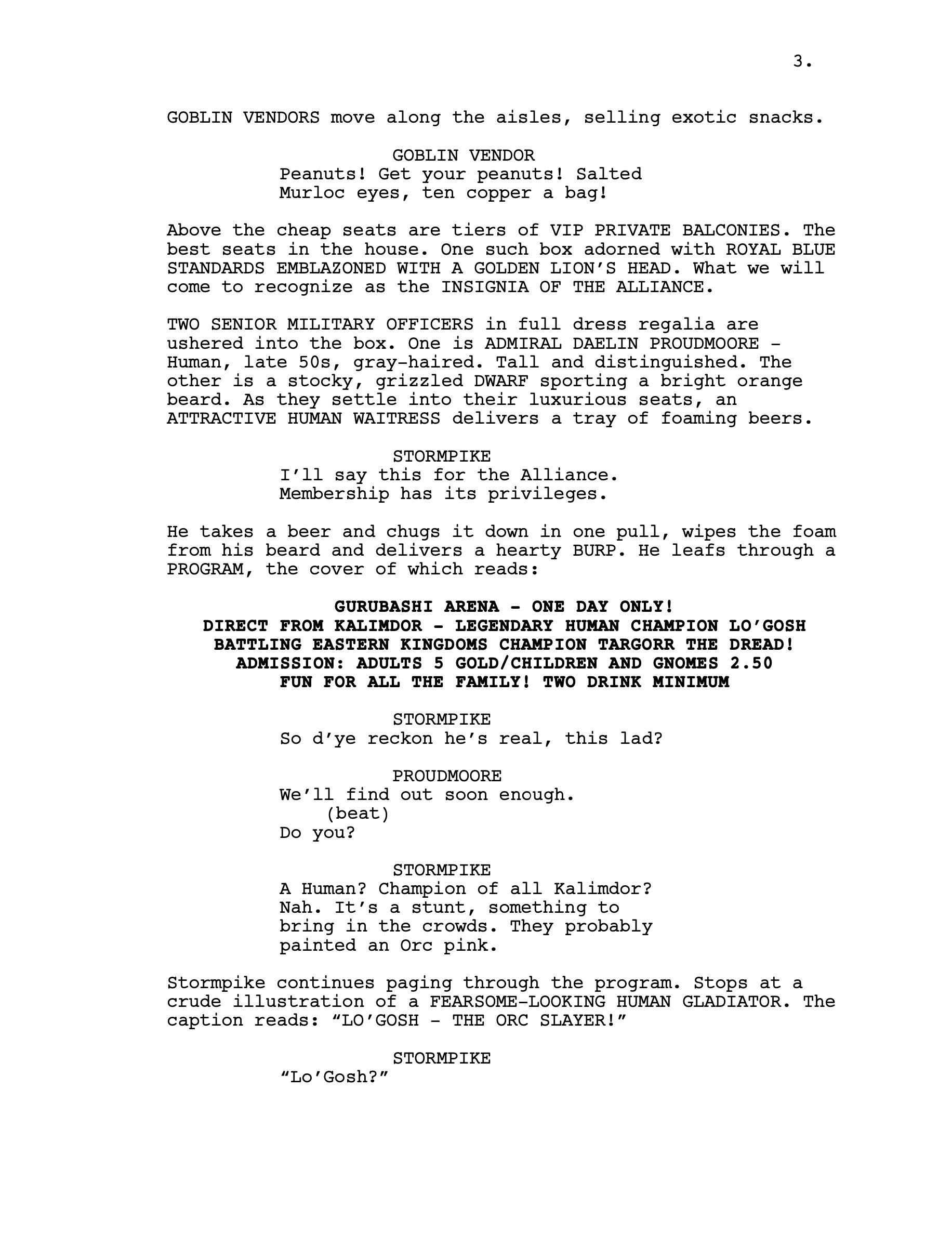 Вариант сценария для фильма &laquo;Варкрафт&raquo; от Гэри Уитты. Источник: twitter.com/garywhitta
