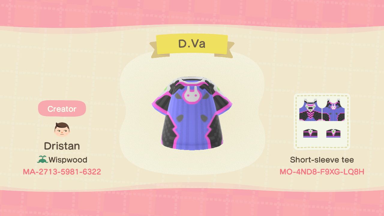 Одежда D.Va для Animal Crossing