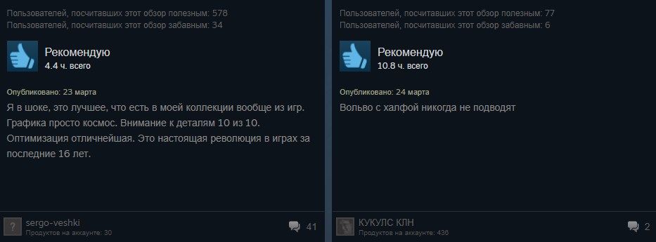 Отзывы пользователей Steam о Half-Life: Alyx