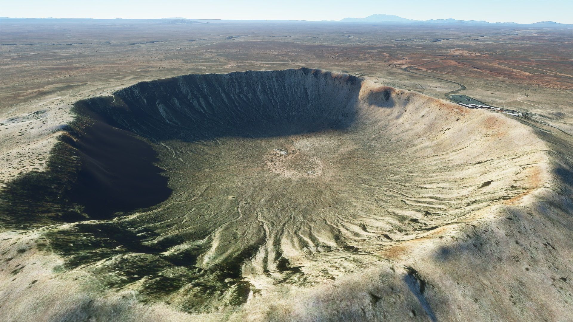 Аризонский кратер в Microsoft Flight Simulator