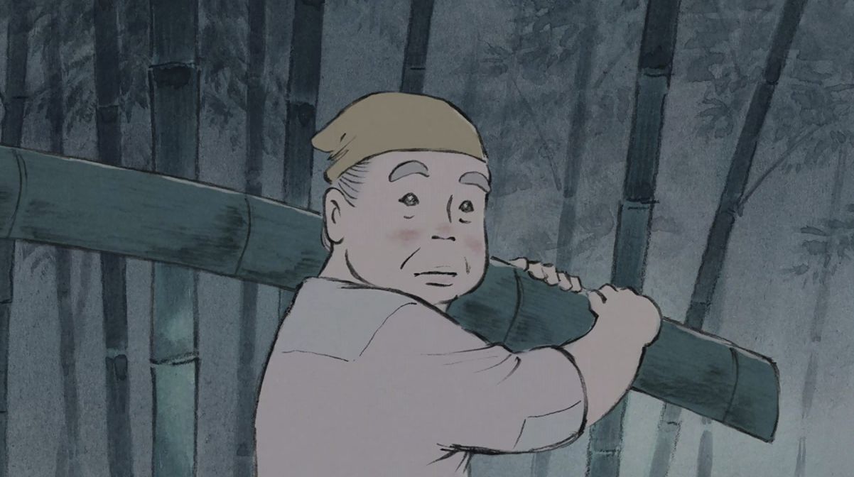 Кадр из аниме «Сказание о принцессе Кагуя»