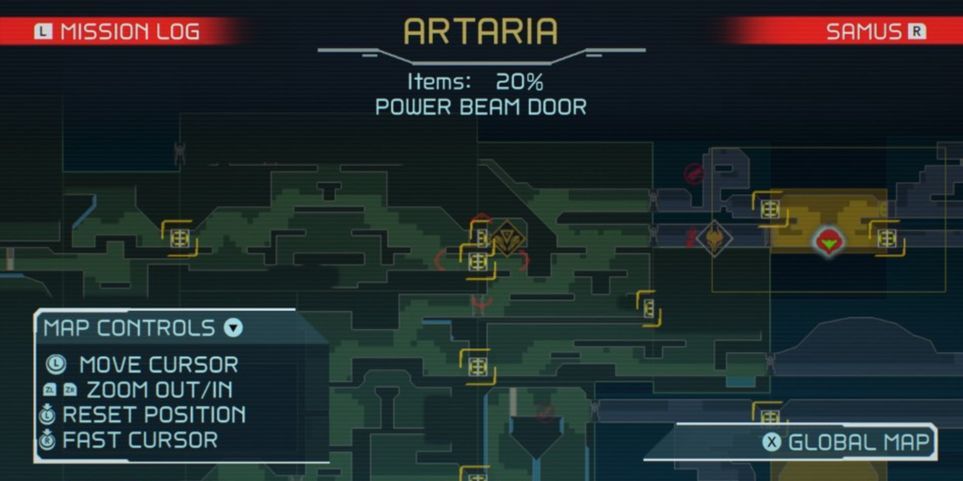 Обновленная карта в Metroid Dread