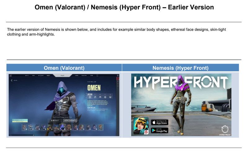 Сравнение Valorant и Hyper Front. Источник: иск Riot Games