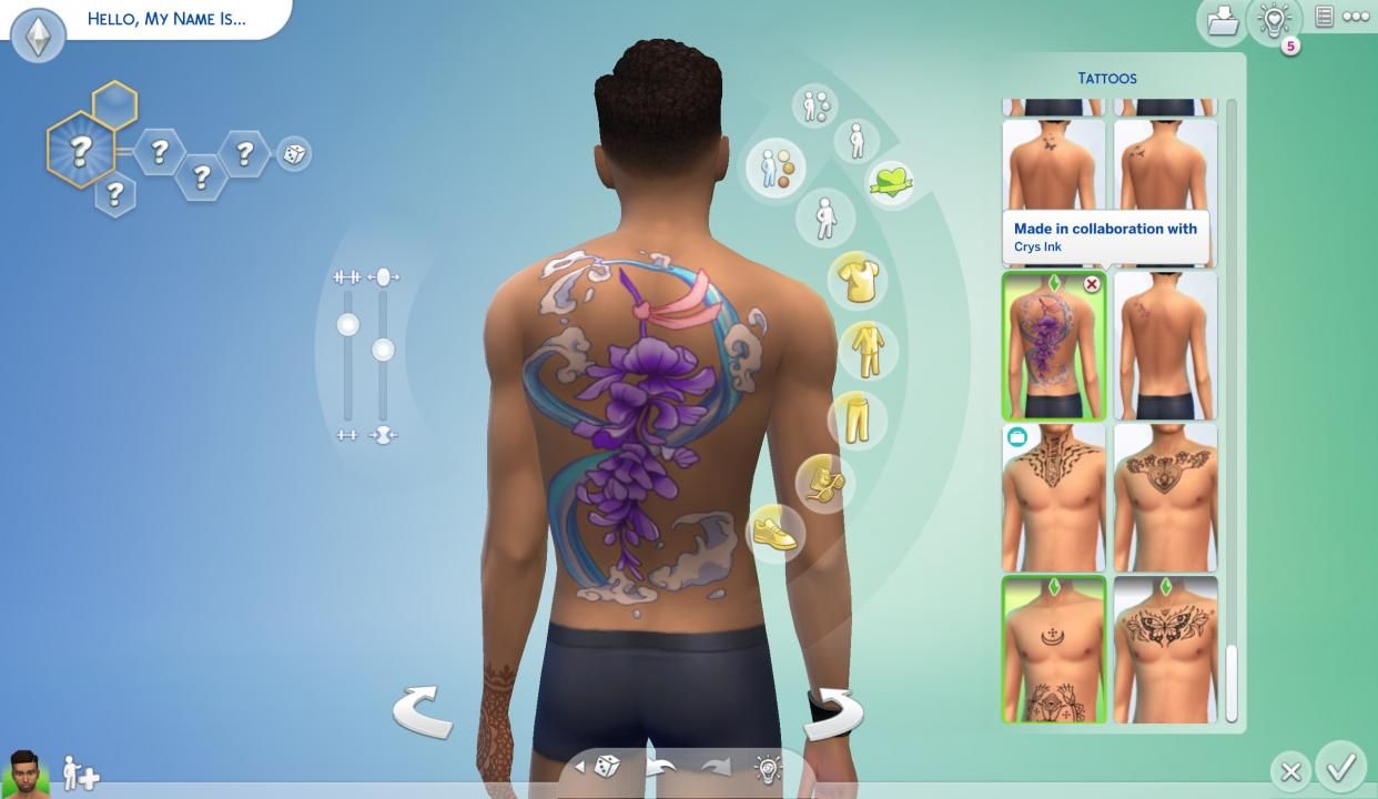 Одна из новых татуировок. Источник: The Sims 4