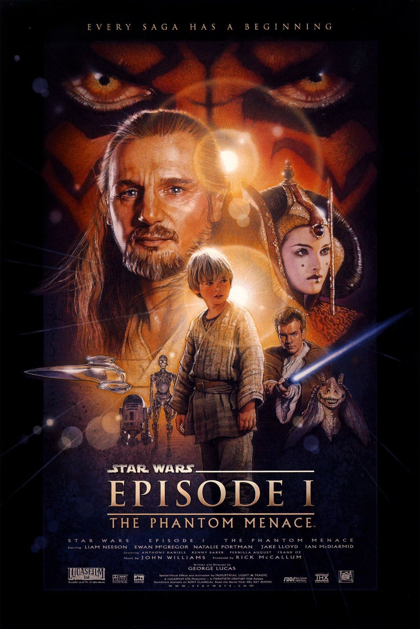 Оригинальный постер Star Wars &mdash; &laquo;Звездные войны. Эпизод I: Скрытая угроза&raquo;