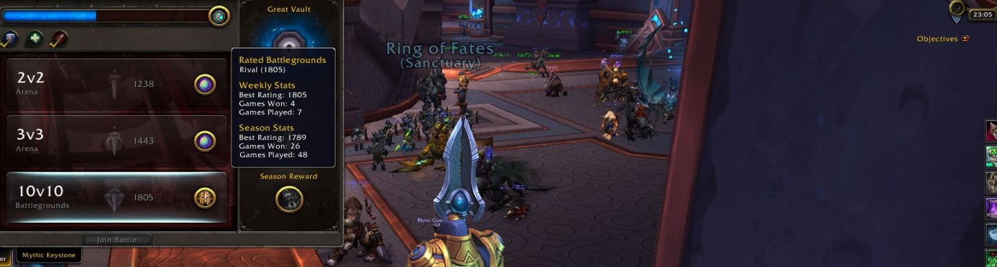 23:05 на часах по местному времени Kapuseta. Скриншот из World of Warcraft: Shadowlands. Источник: reddit