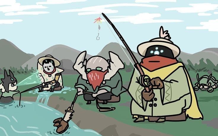 Фан-арт &mdash; герои League of Legends на рыбалке