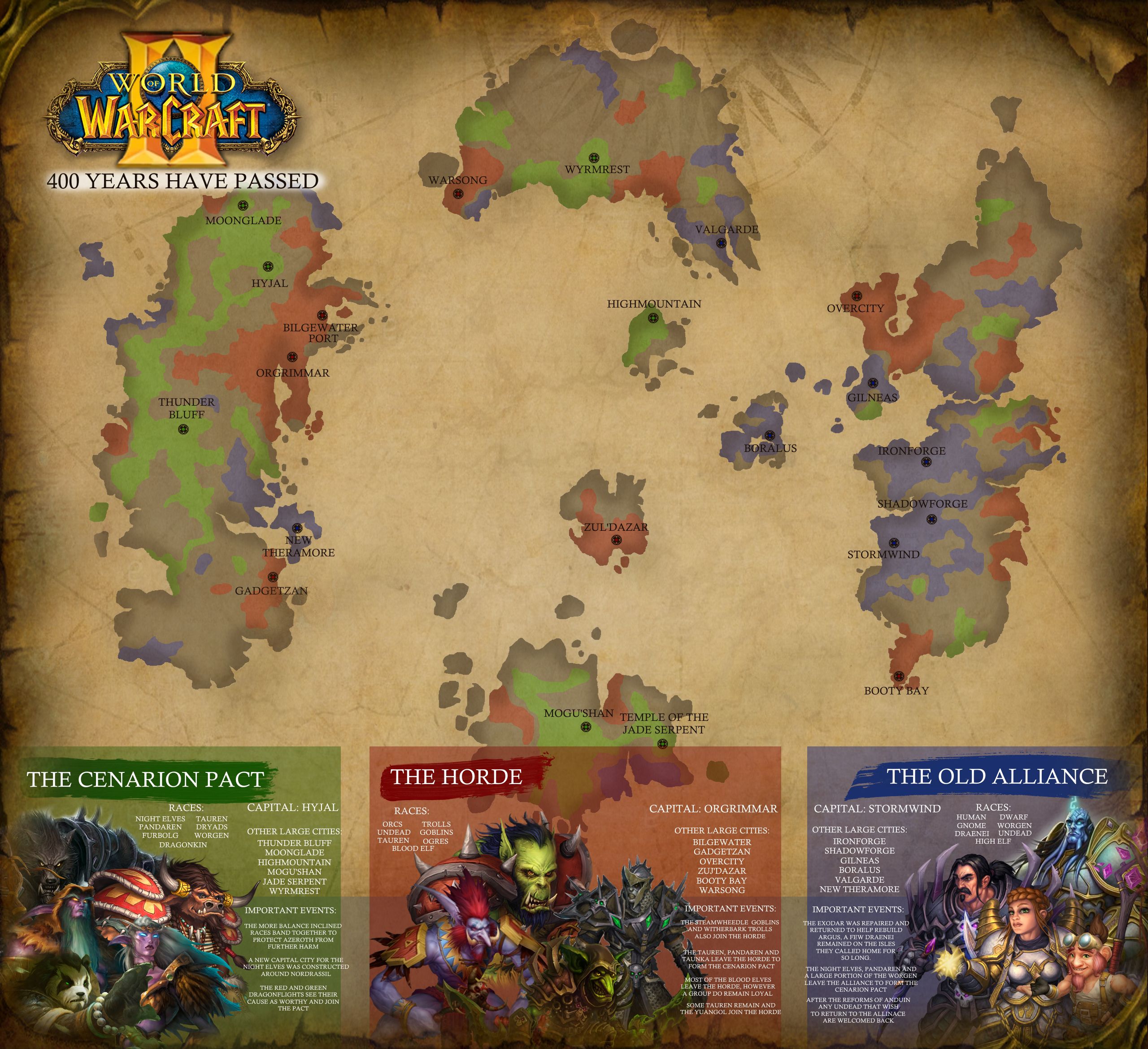 Карта World of Warcraft 2 &mdash; Азерот 400 лет спустя. Источник: reddit