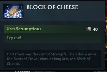 Описание Block of Cheese в Dota 2. Источник: reddit